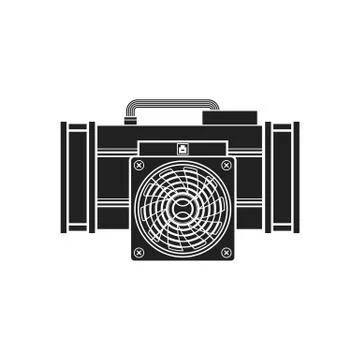 Vector cryptocurrency mining farm illustration. Stock-Illustration