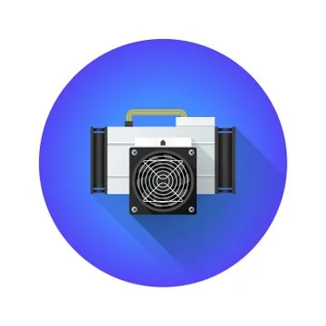 Vector cryptocurrency mining farm illustration. Stock-Illustration