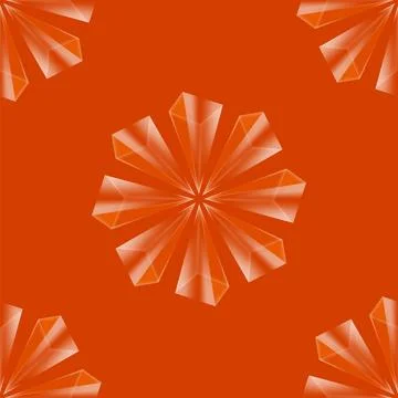 Vector crystal diamond seamless pattern on red background. Glass transparent pri Illustrazione stock