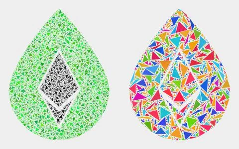 Vector Crystal Drop Mosaic Icon of Triangle Elements Illustrazione stock