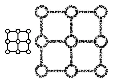 Vector Crystal Grid Centers Composition of Dots Illustrazione stock