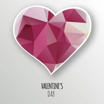 Vector crystal heart isolated on white background. 스톡 일러스트