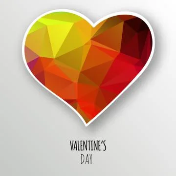 Vector crystal heart isolated on white background. 스톡 일러스트