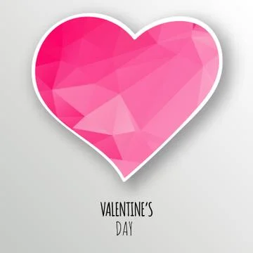 Vector crystal heart isolated on white background. Illustrazione stock