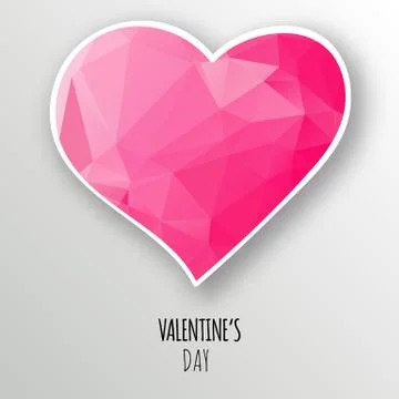 Vector crystal heart isolated on white background. Stock Illustration