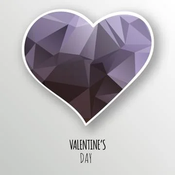 Vector crystal heart isolated on white background. Stock Illustration