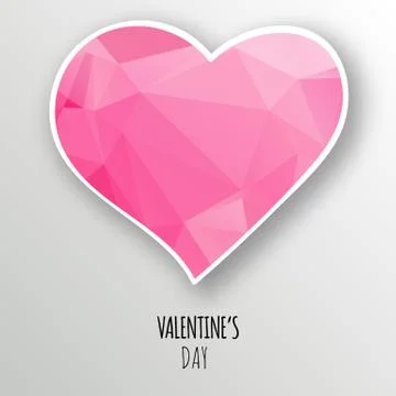 Vector crystal heart isolated on white background. Stock Illustration