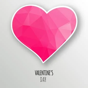 Vector crystal heart isolated on white background. Stock Illustration