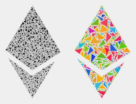 Vector Crystal Mosaic Icon of Triangle Elements Illustrazione stock