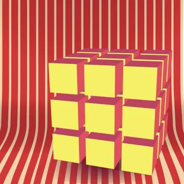 Vector cube block 3D illustration Stock Illustration