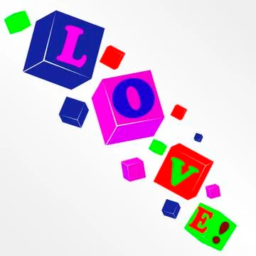 Vector cube love Stock Illustration
