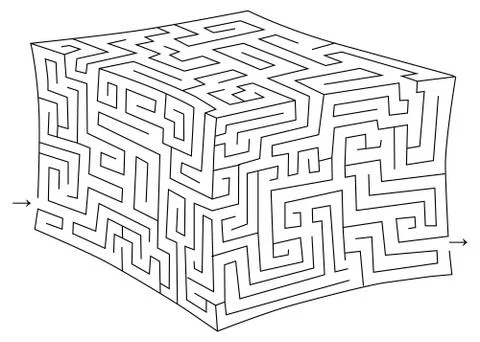 Vector cube maze (labyrinth) Stock Illustration