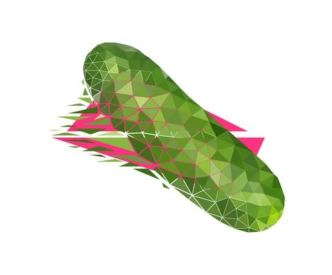 Vector cucumber in low poly style Stock Illustration