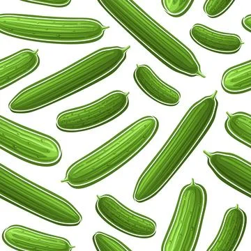 Vector Cucumber Seamless Pattern Stock Illustration
