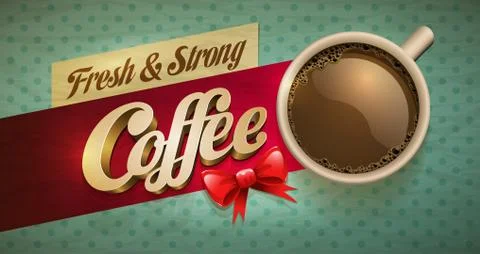 Vector cup of coffee and cakes on lace paper background Stock Illustration