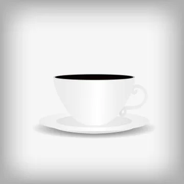 Vector : Cup of coffee on gray background Stock Illustration