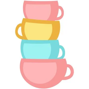 Vector cup for coffee tea illustration stack icon Illustrazione stock