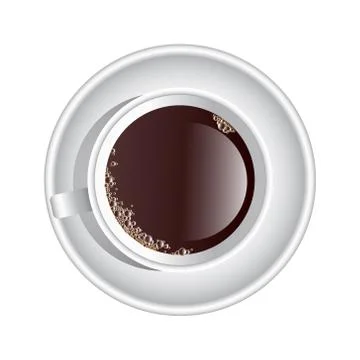 Vector cup of coffee top view Stock Illustration