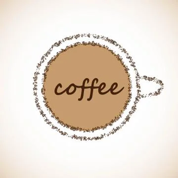 Vector cup of coffee on the white background. Stock Illustration