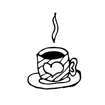 Vector cup of tea, cofee for menu cafe Stock Illustration