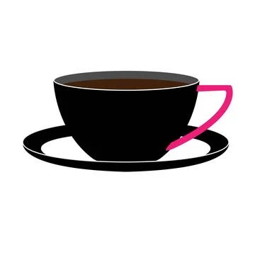 Vector cup for tea with saucer in flat Stock Illustration