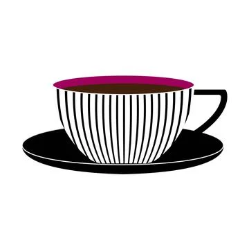 Vector cup for tea with saucer in flat Stock Illustration