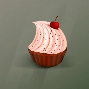 Vector cupcake with cream. Stock Illustration