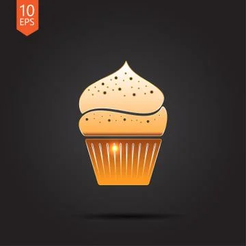 Vector cupcake icon. Eps10 Stock Illustration