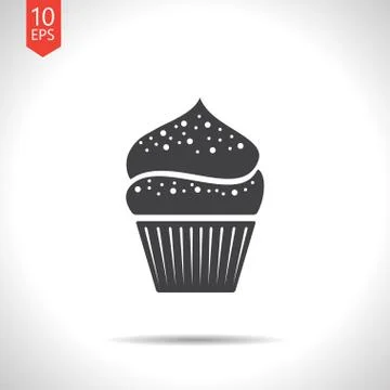 Vector cupcake icon. Eps10 Stock Illustration