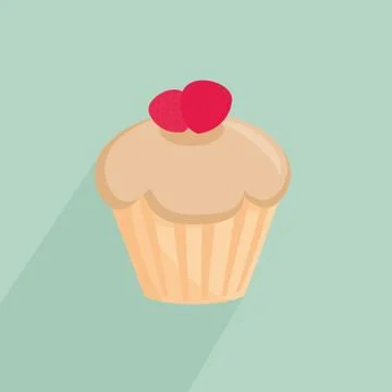 Vector cupcake on mint green background Stock Illustration