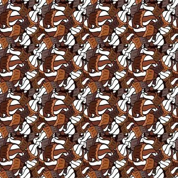 Vector. Cupcake seamless pattern. Colorful cream dessert backdrop on white, brow Illustrazione stock