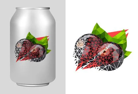 Vector currant in low poly style . Editable illustration Stock Illustration