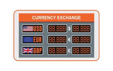 Vector currency orange display Stock Illustration