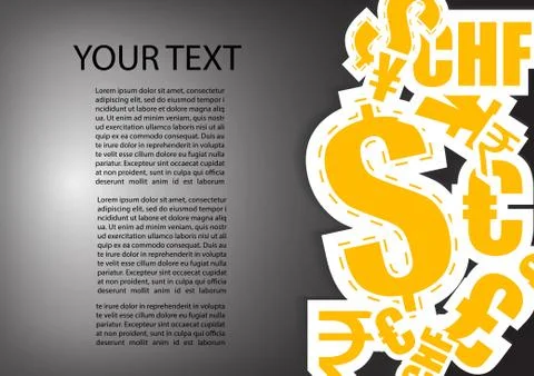Vector : Currency symbol and space for text Stock Illustration