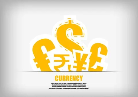 Vector : Currency symbol and space for text Stock Illustration