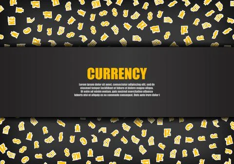 Vector : Currency symbol on black background Illustrazione stock