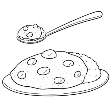 Vector of curry rice Stock Illustration