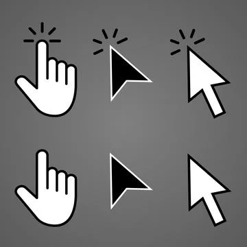 Vector cursor and hand with gesture Stock Illustration