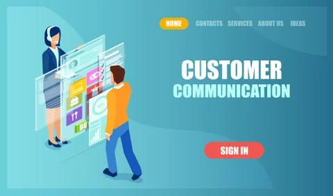 Vector of a customer managing his online profile in a mobile application bein イラスト素材