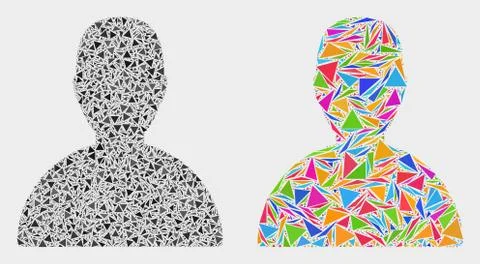 Vector Customer Mosaic Icon of Triangle Elements Stock Illustration