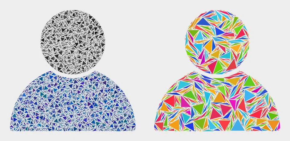 Vector Customer Profile Mosaic Icon of Triangle Elements Stock Illustration