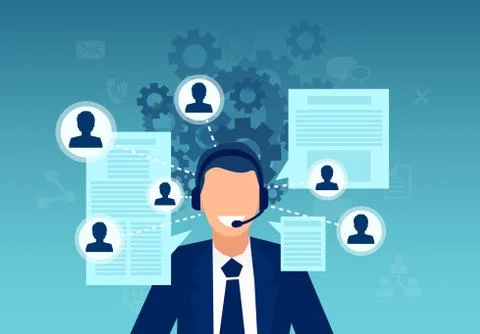 Vector of a customer service represenative assisting clients Stock Illustration