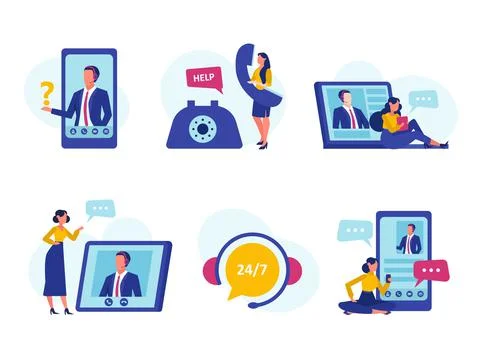 Vector of a customer service virtual technical support, personal assistant co Ilustração Stock