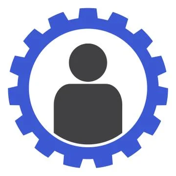 Vector Customer Setup Gear Flat Icon Symbol Stock Illustration