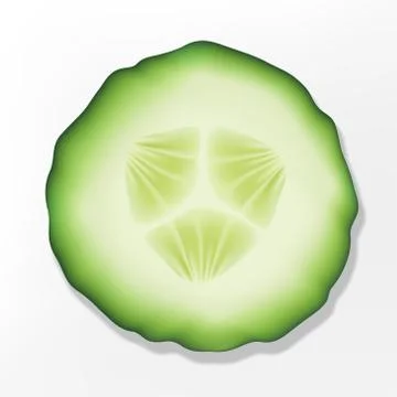 Vector Cut Out Sliced Cucumber Flat Lay Illustration. Stock Illustration