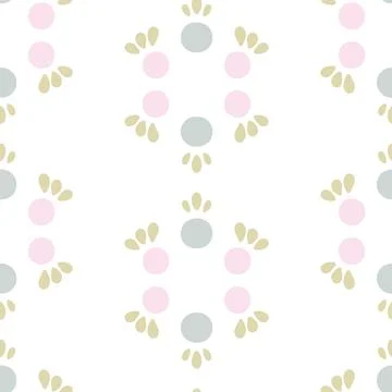 Vector Cute Abstract Fruit Bud in pastel colors seamless pattern background Stock Illustration