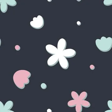 Vector Cute and Cheerful Folklore art inspired Festive Florals seamless pattern Stock Illustration