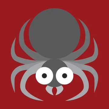 Vector cute and funny cartoon spider close up Stock Illustration