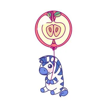 Vector cute baby striped zebra Illustrazione stock