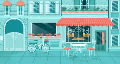 Vector of a cute bakery Stock Illustration